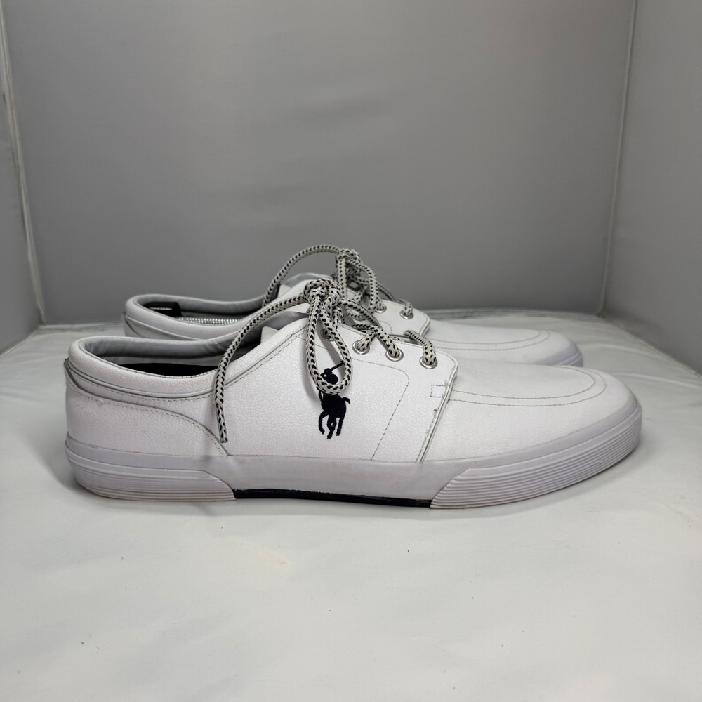 Polo Ralph Lauren Faxon Low White Leather Sneakers Men's 15D